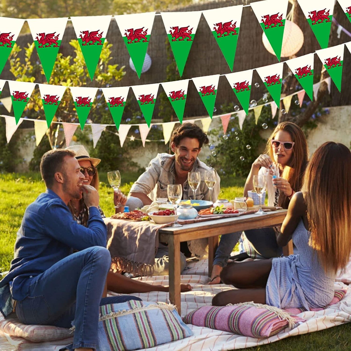 Welsh Triangle 20X30CM Bunting 10M 25Flags