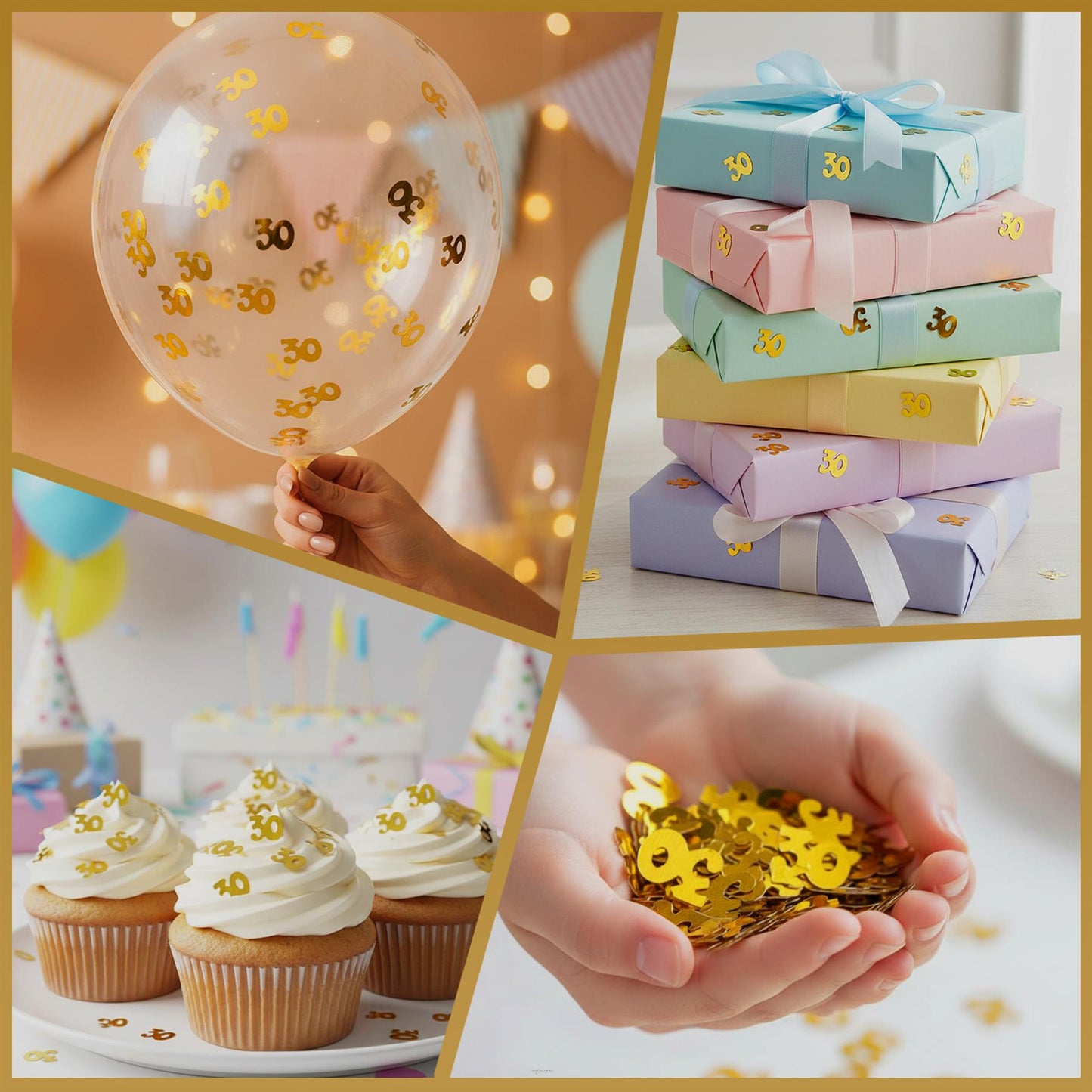 14g 30th Gold Confetti