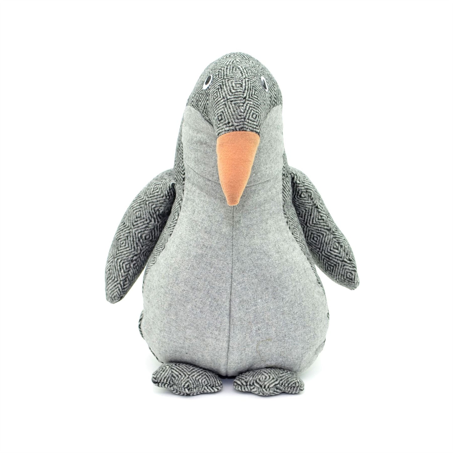 Grey Fabric Weighted Penguin Door Stopper