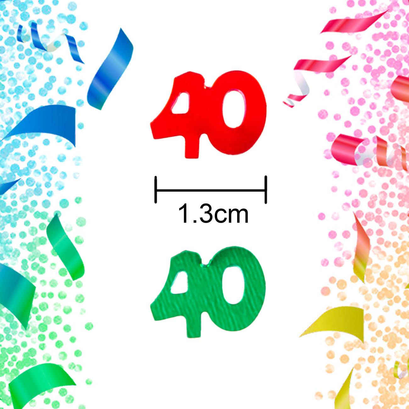 40th Birthday Confetti - Multicolour, 14g