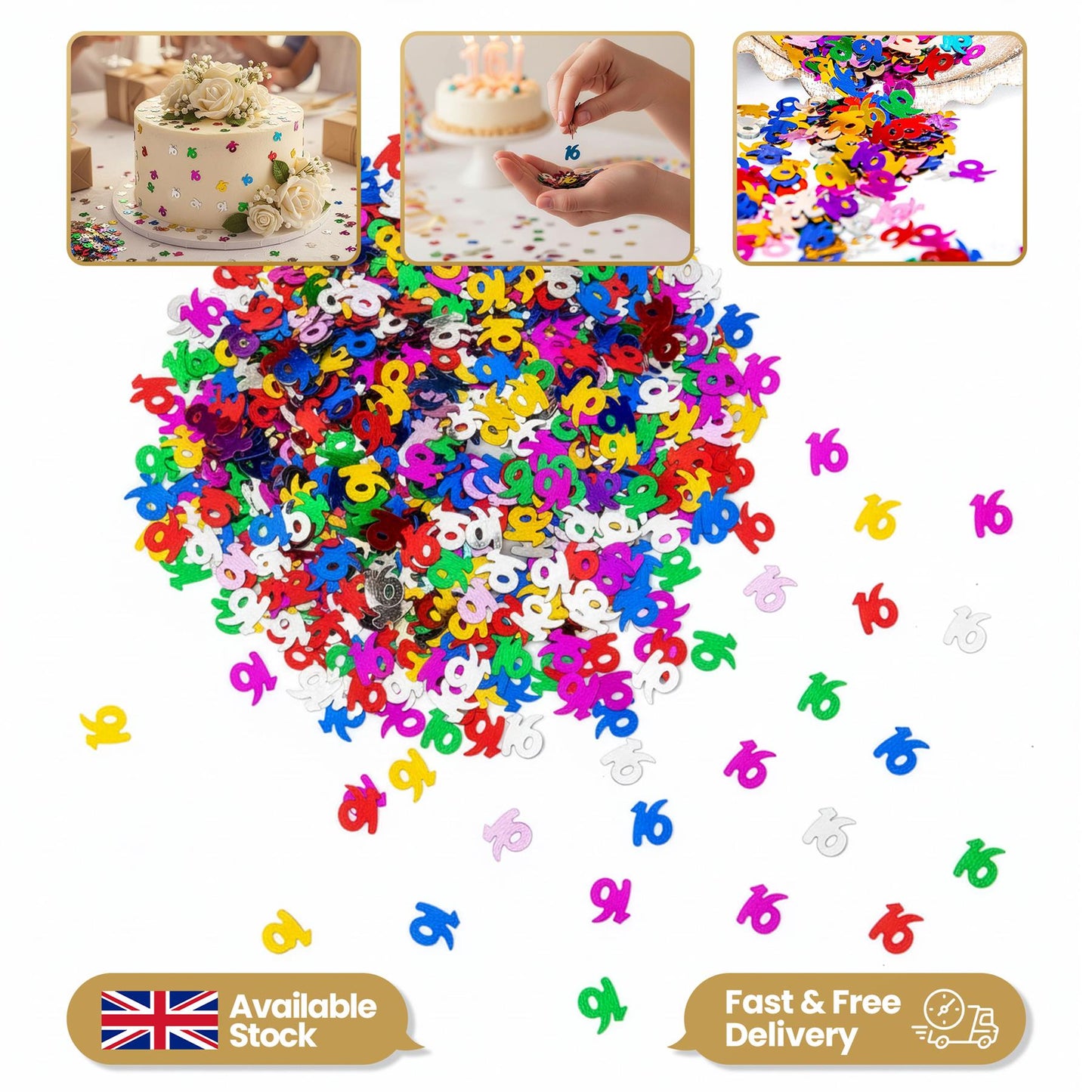 4 packs 16th Birthday Confetti
