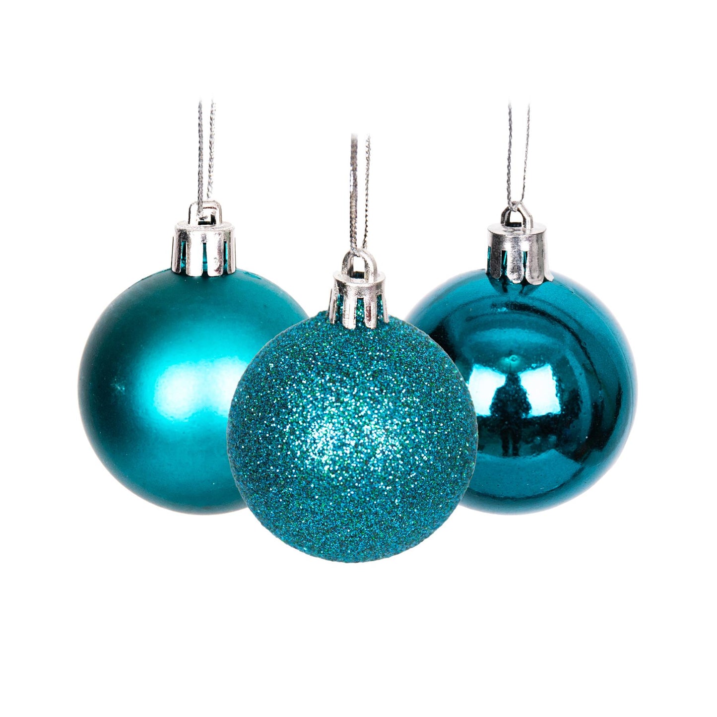 Baubles Teal Blue 5cm, 18pcs Set