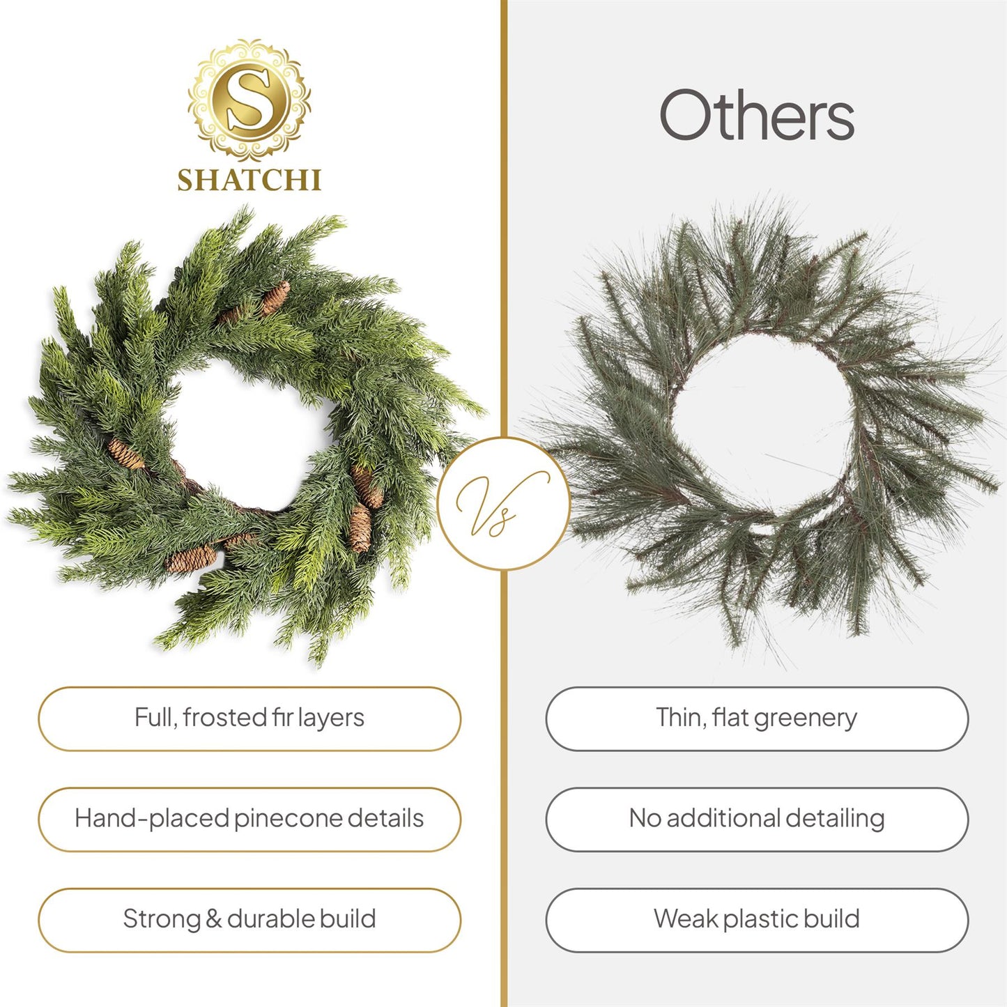 80CM FIR WITH PINE CONES WREATH