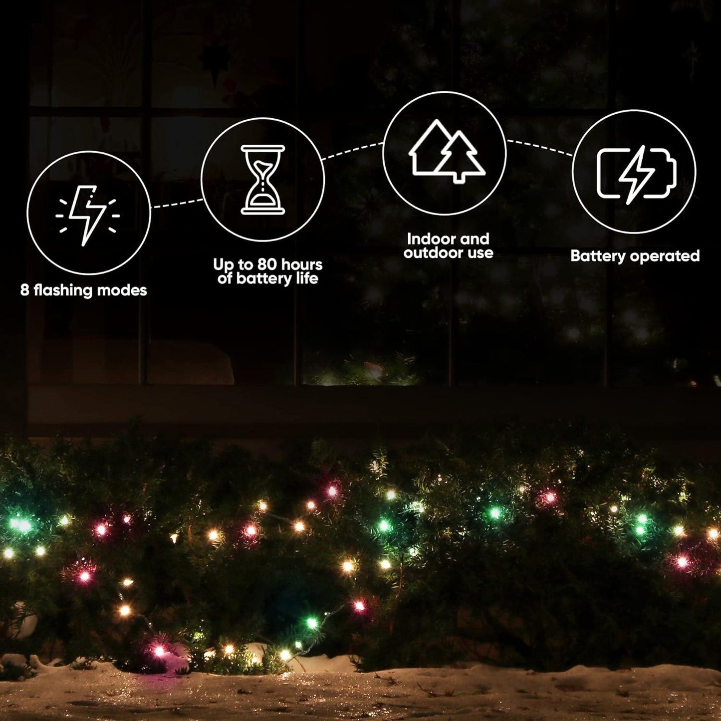 200 LED Multi-Coloured Outdoor String Lights