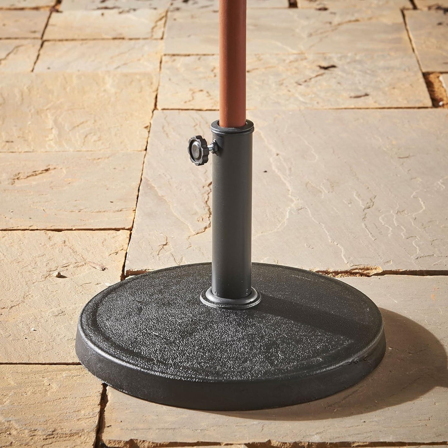 12Kg Concrete Round Parasol Base Black Heavy Duty Weight Stand