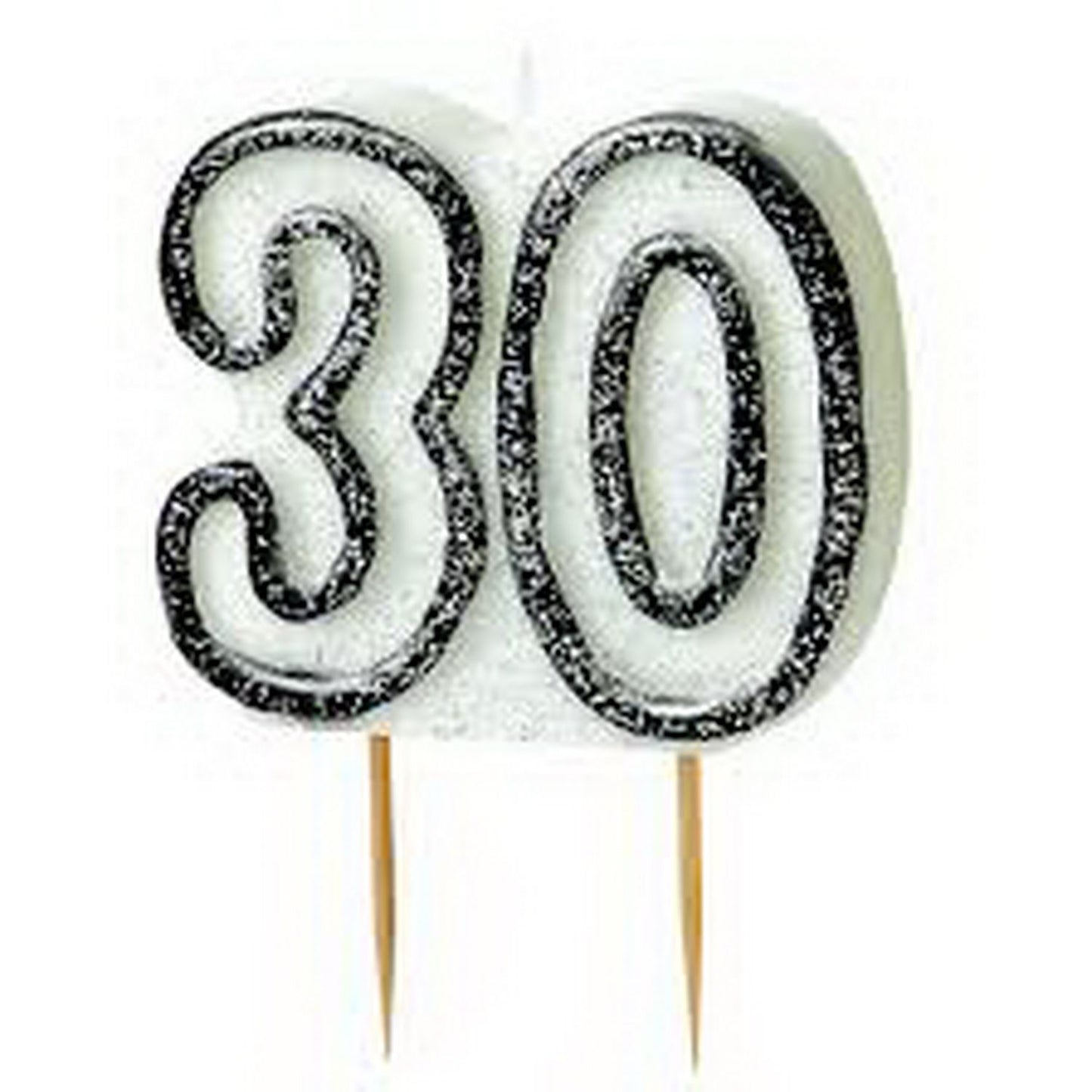 30th Black Birthday Candle