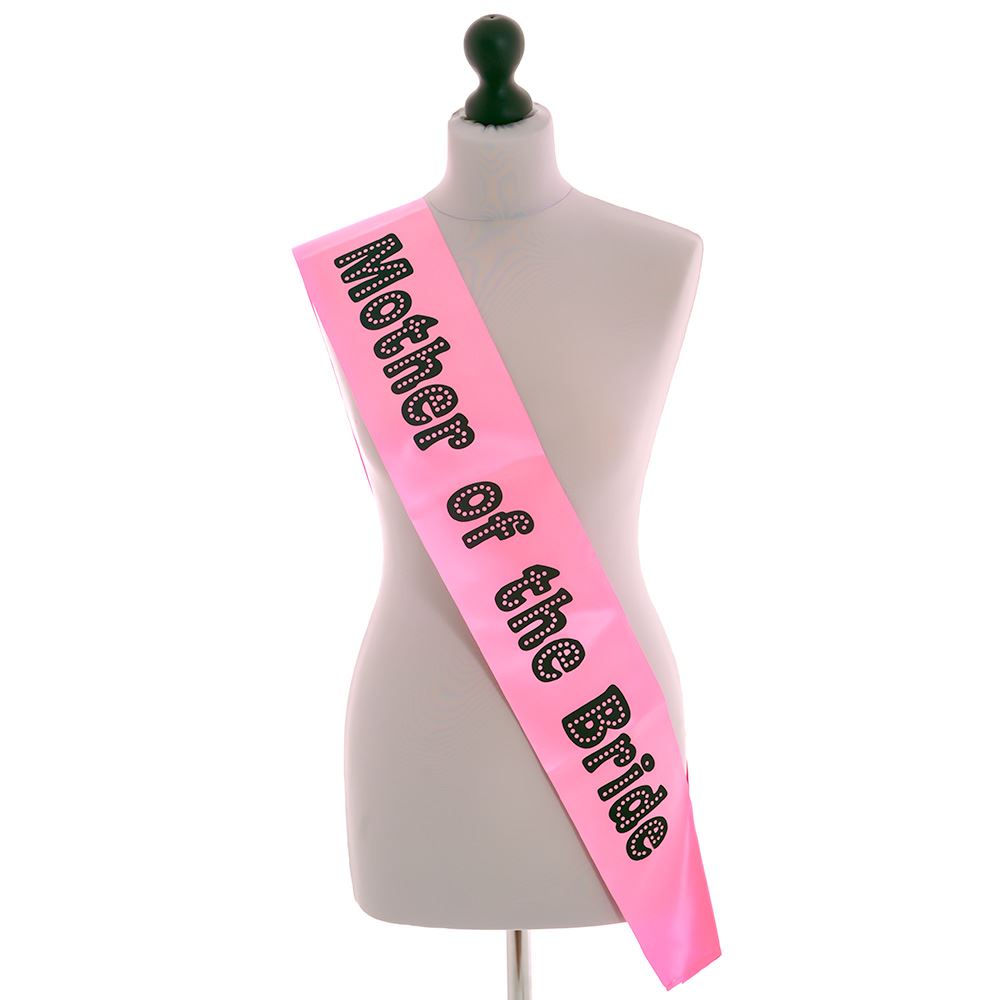 Shatchi Mother of the Bride Sash Pink-Black