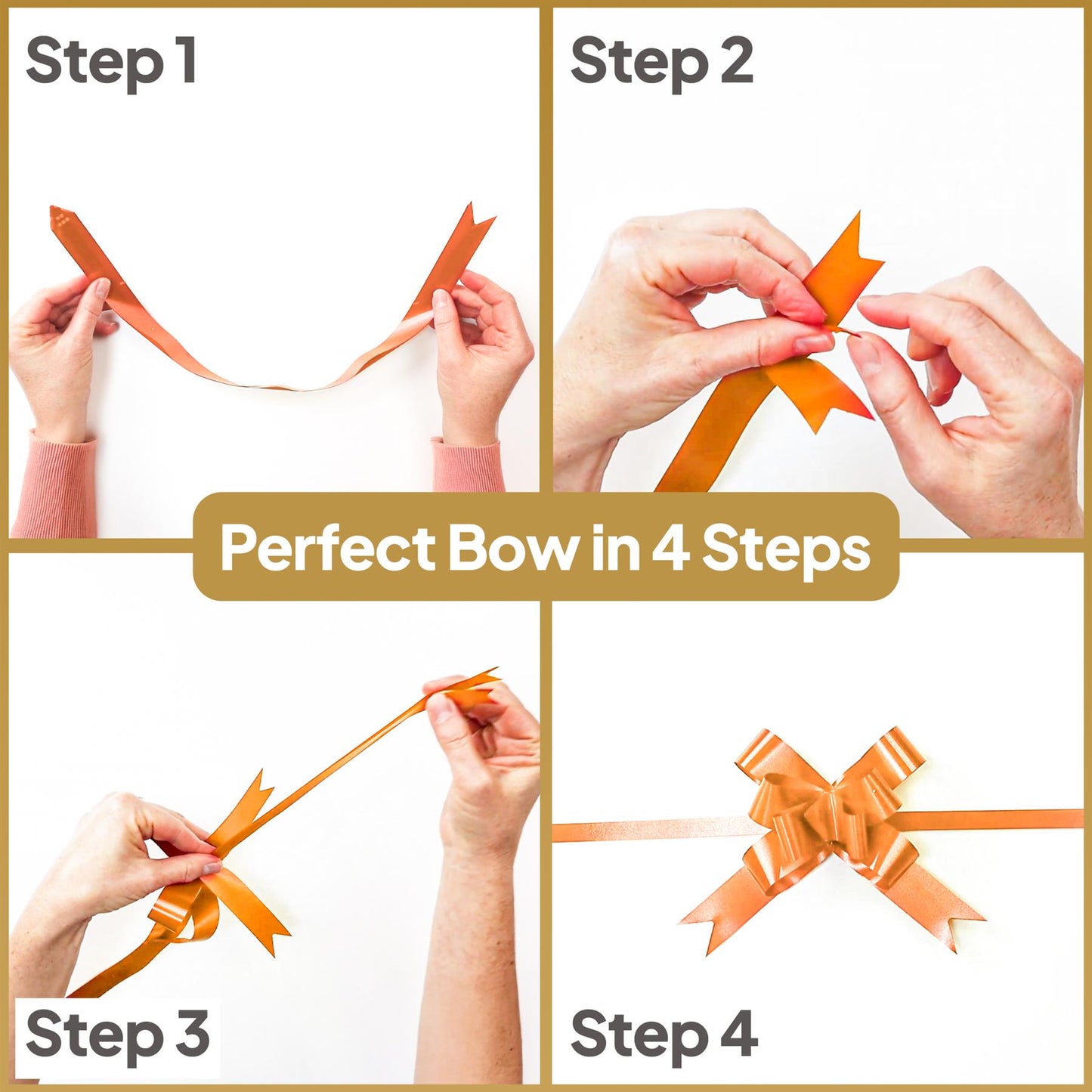 Shatchi 10pcs Orange 50mm/5cm Pull Bows Gift Wrap & Hampers
