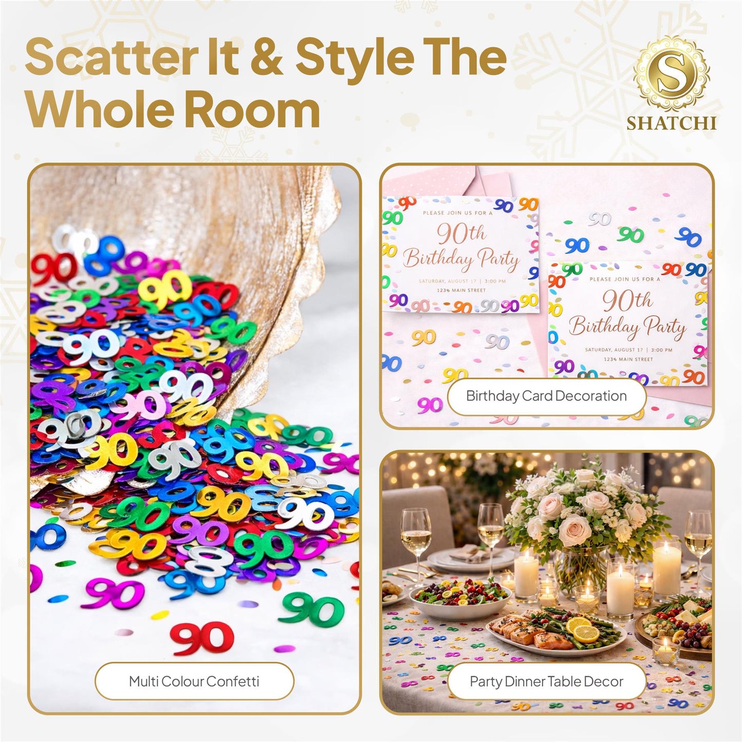 2 pk 90th Birthday Confetti