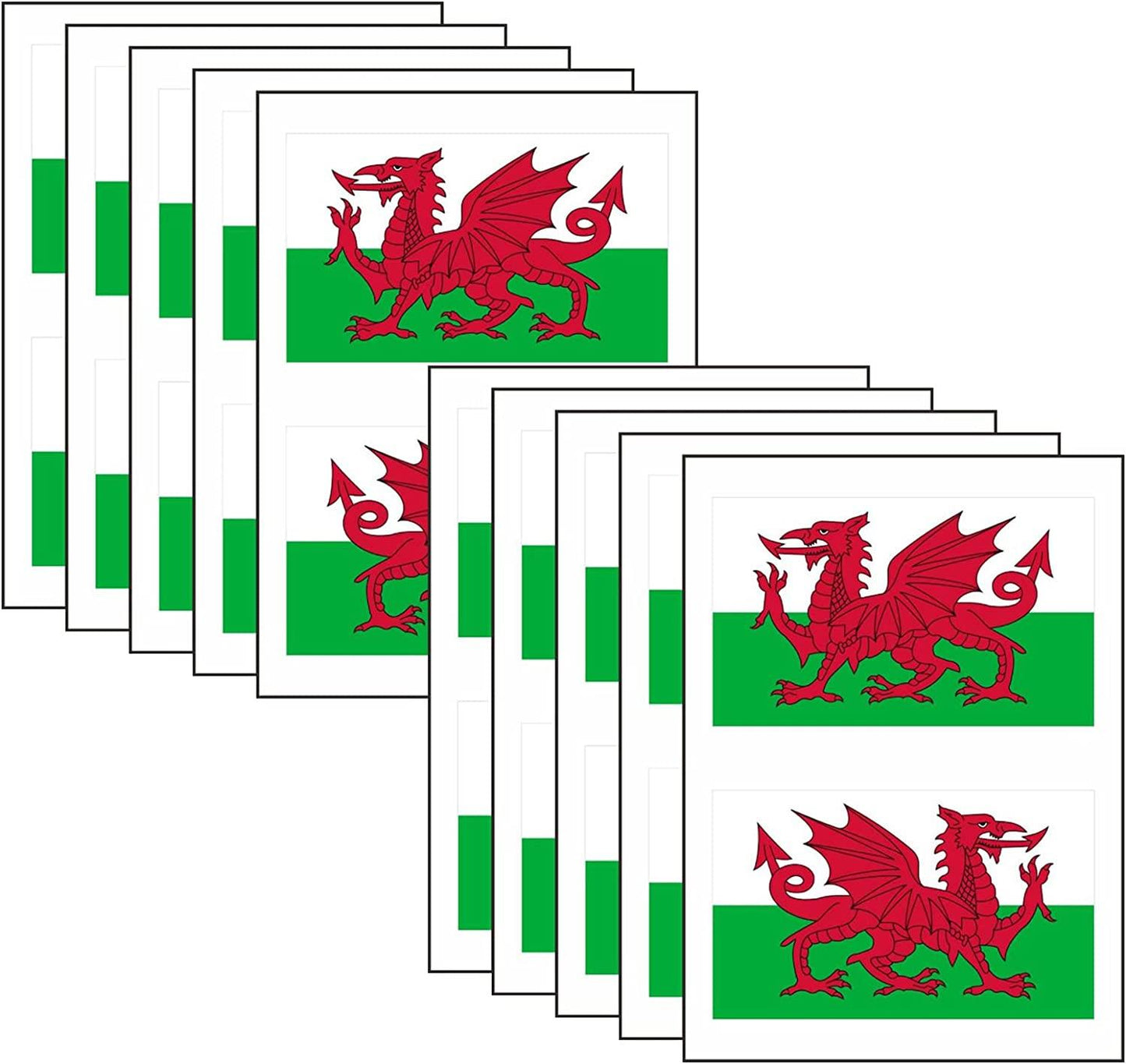 20 Welsh Flag Stickers