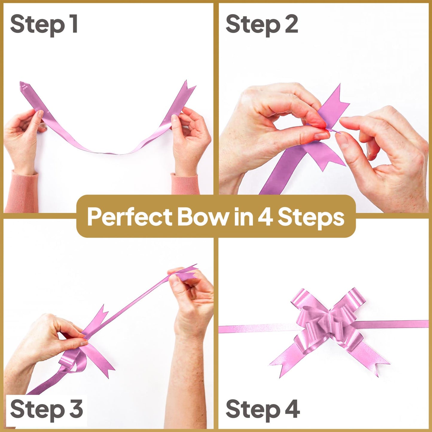 10 Pcs 30mm Light Pink Pull Bows