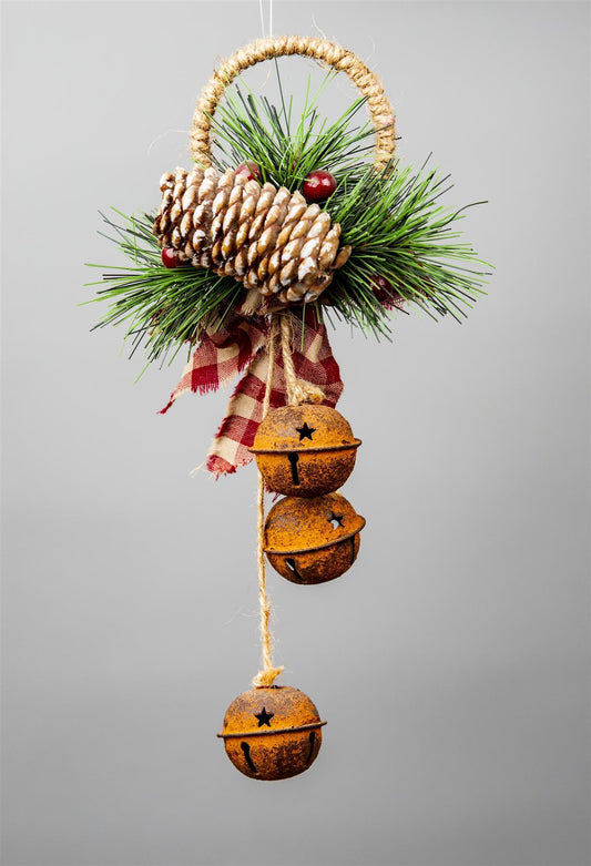 Hanging Decorations With Rusty Bells - 27 cm