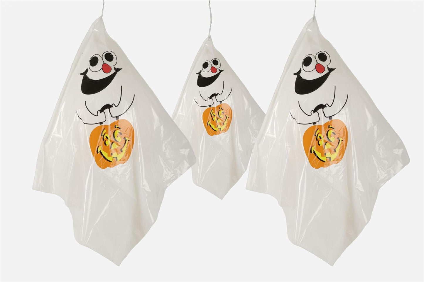 3 Pieces of Halloween White Ghost Hanging Spook