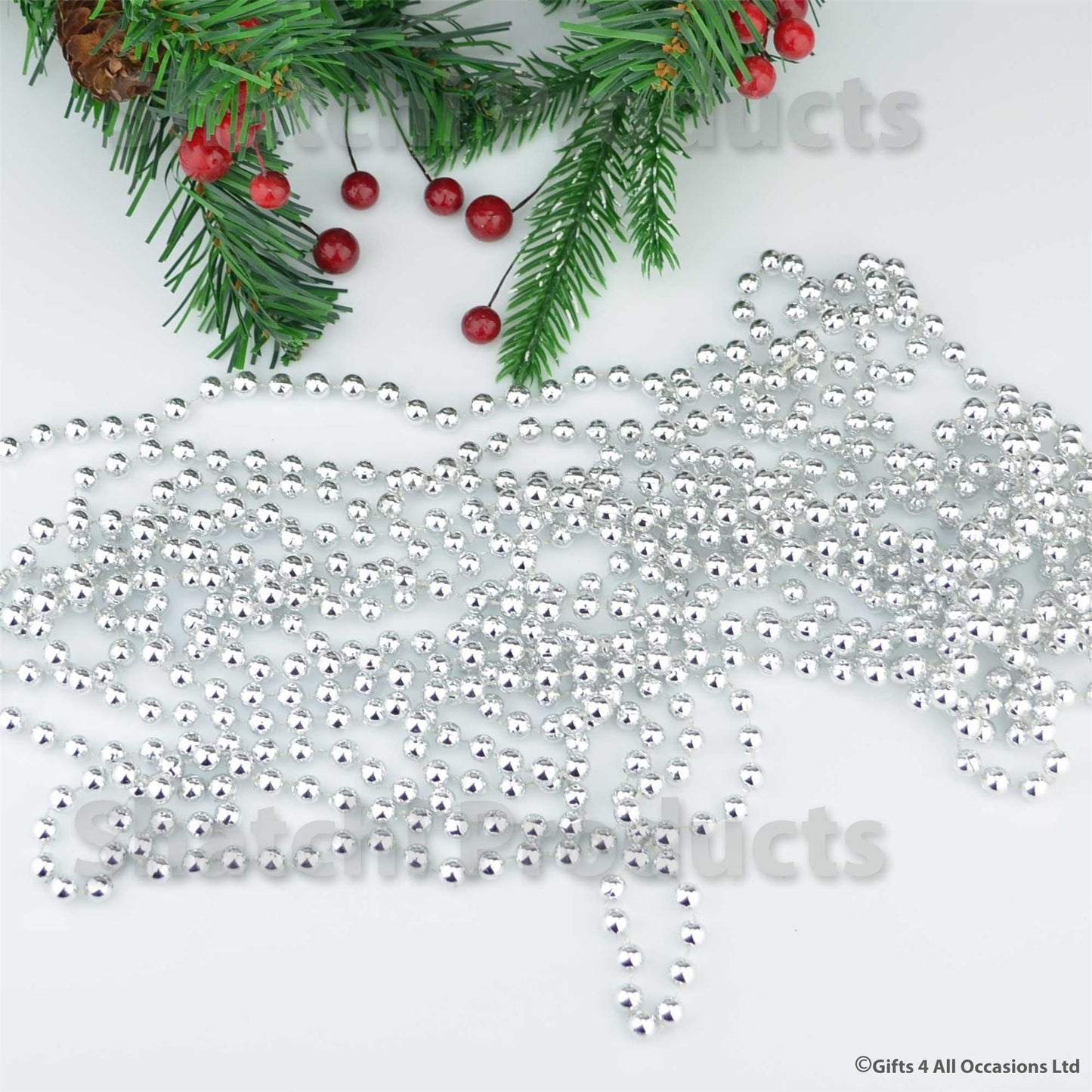 24ft Silver Bead Garland