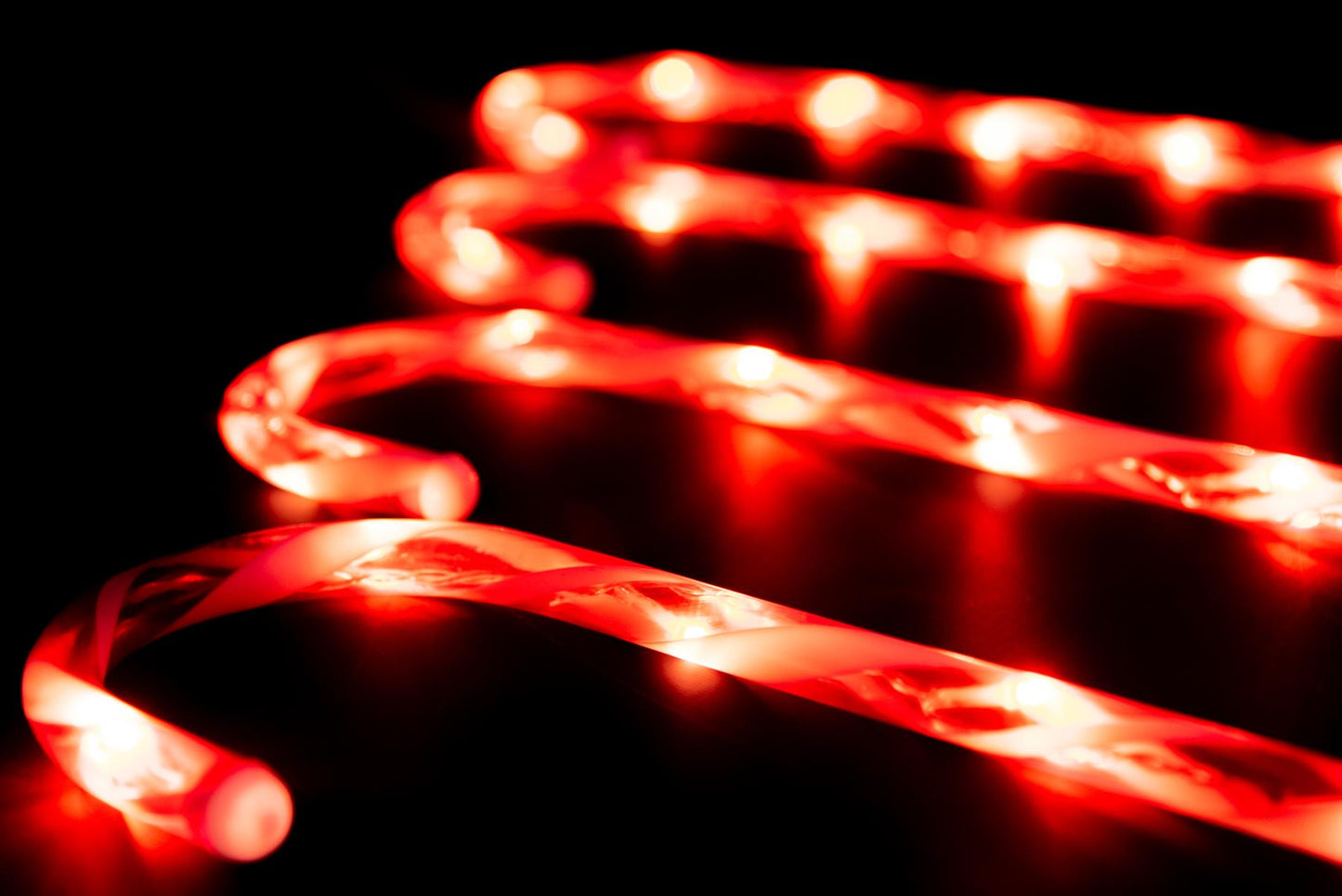 Set of 4 LED Candy Cane Stake Red & White Stripes - 72cm