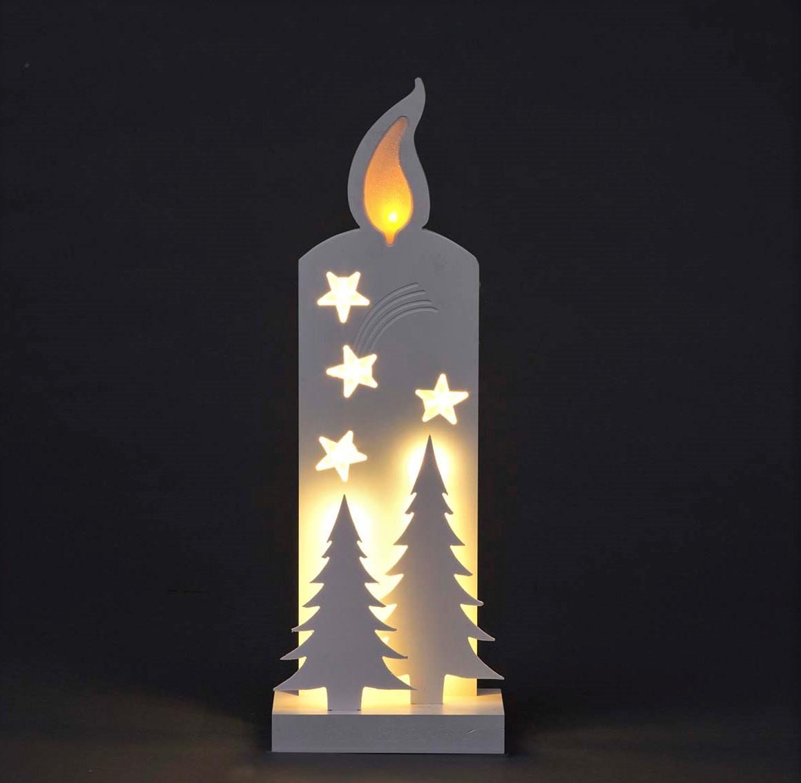 Wooden LED Candle Silhouette - 36cm