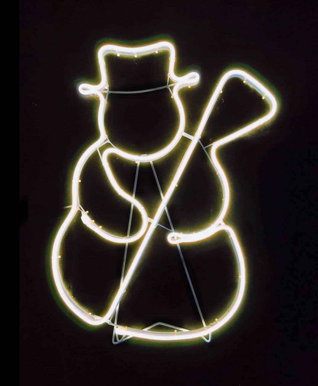 Snowman Rope Light Silhouette (Warm White) 53 x 36cm