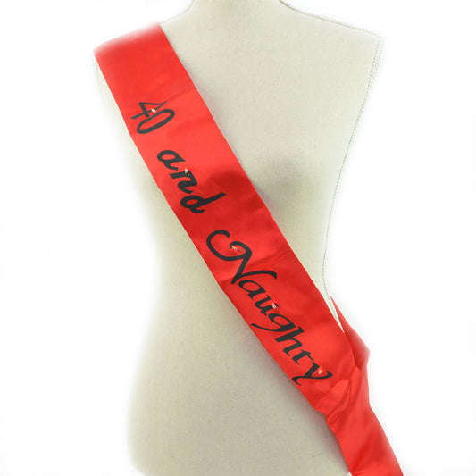 Shatchi 40th AND NAUGHTY Sash - Red