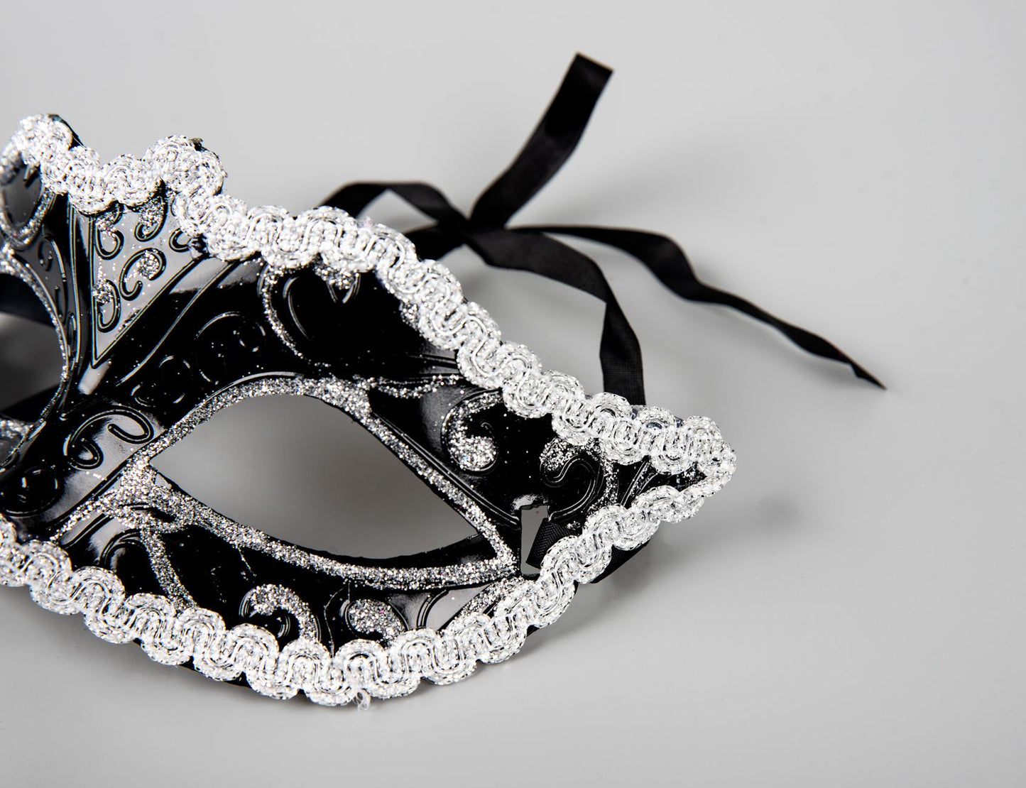 Cerise Silver & Black Venetian Masquerade Party Eye Mask