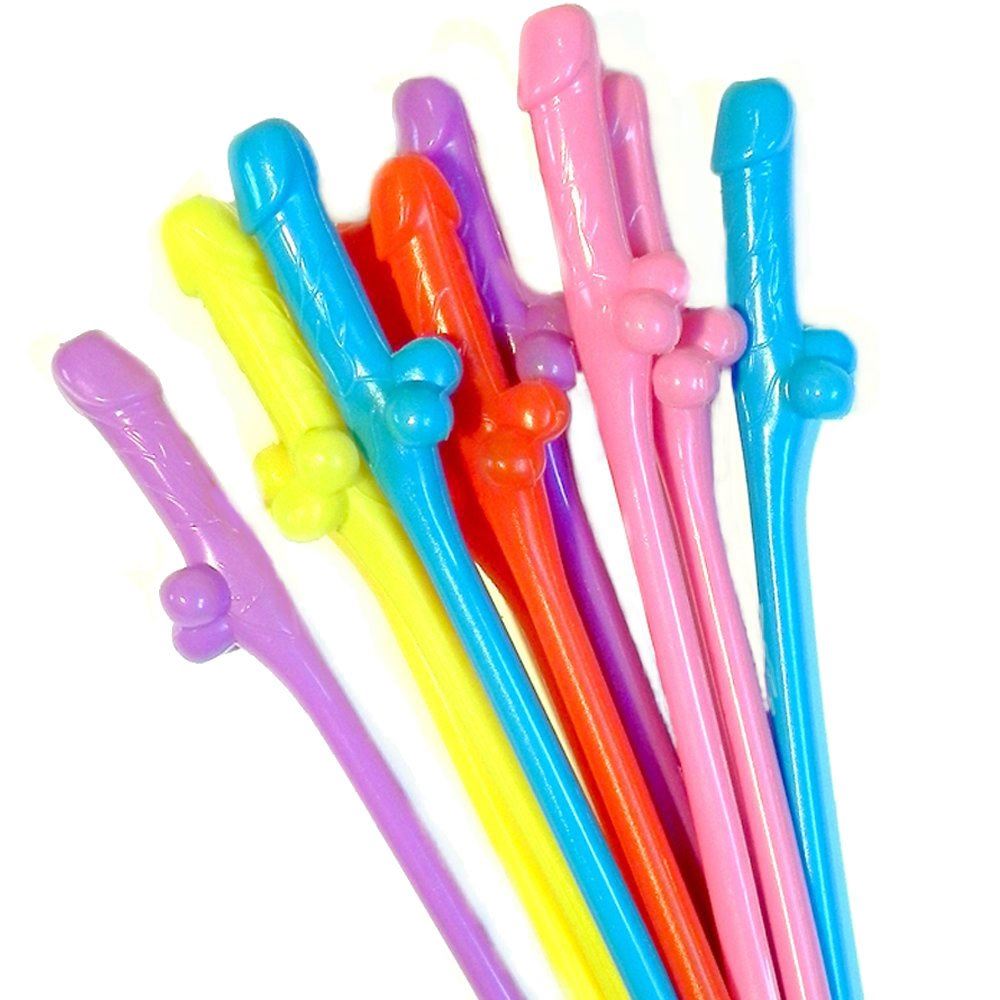 40 pcs Coloured Willy Straws