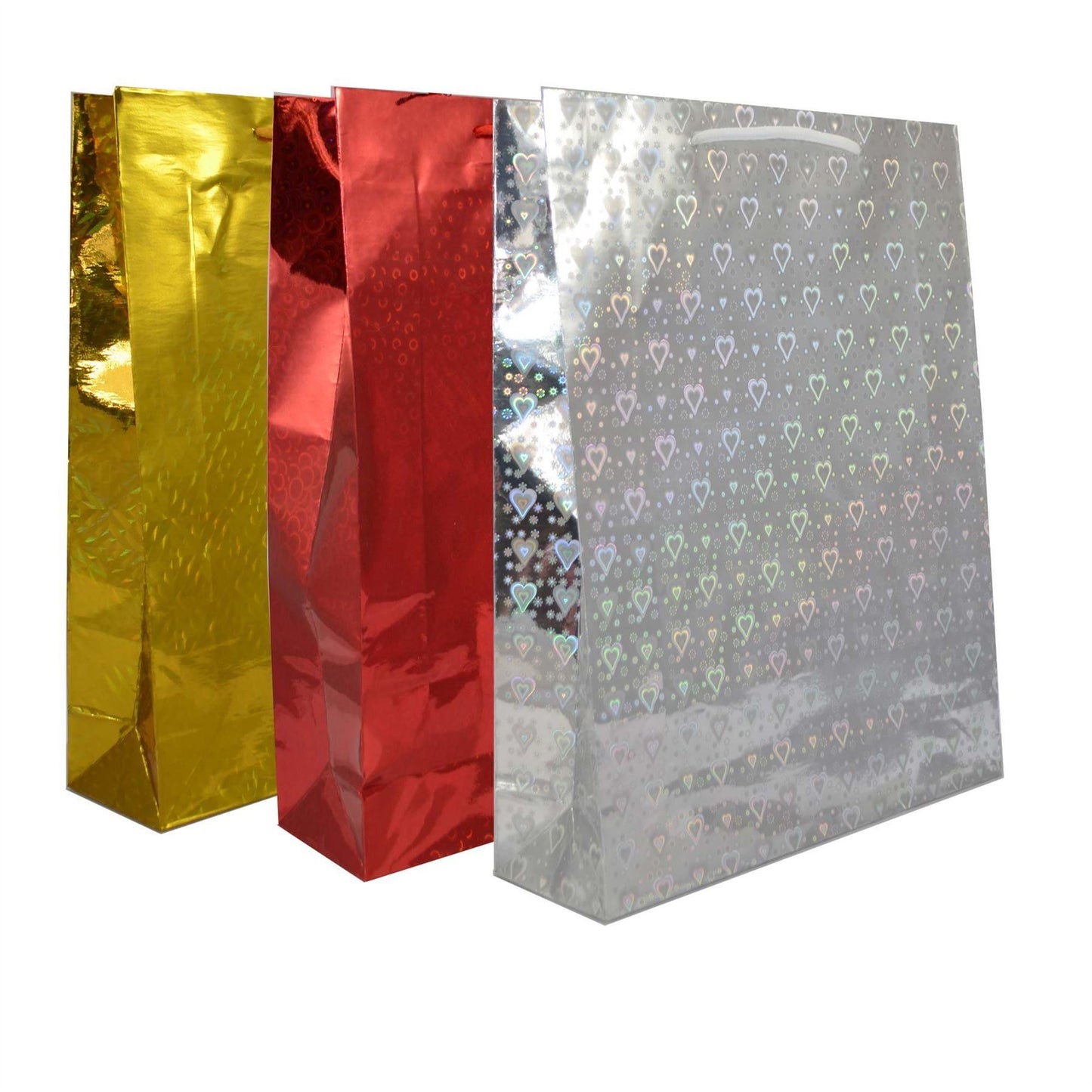 50 Assorted Large Holographic Decorative Paper Gift Bags