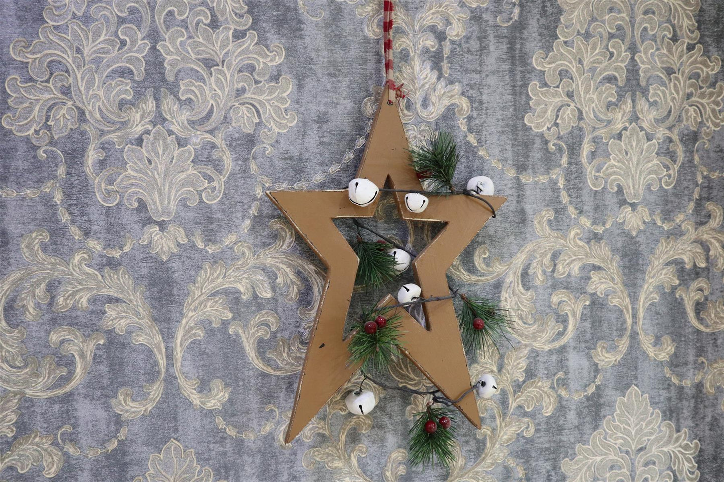 Light Brown Hanging Star Decoration (36cm)