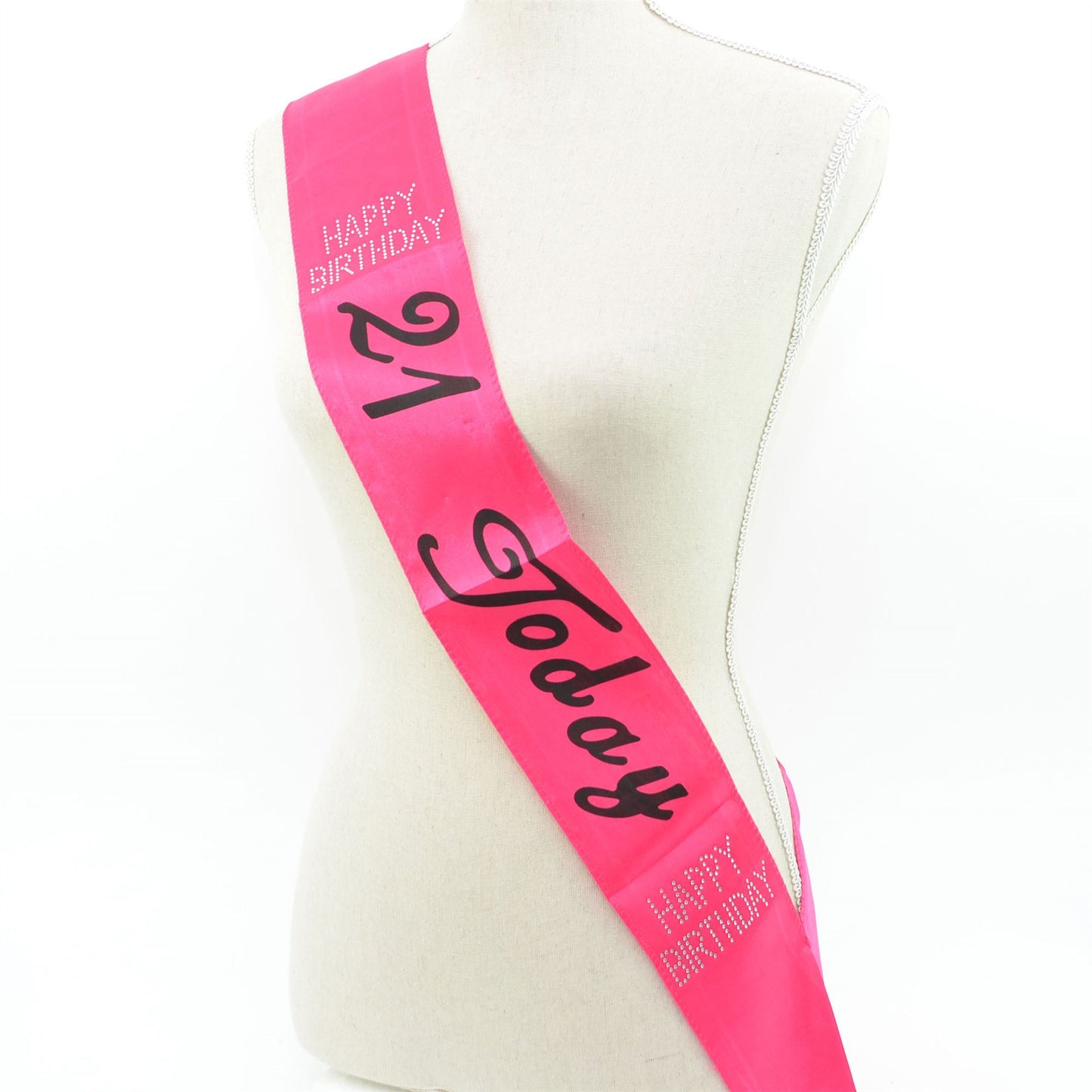 Hot Pink 21 Today 21st Birthday Sash