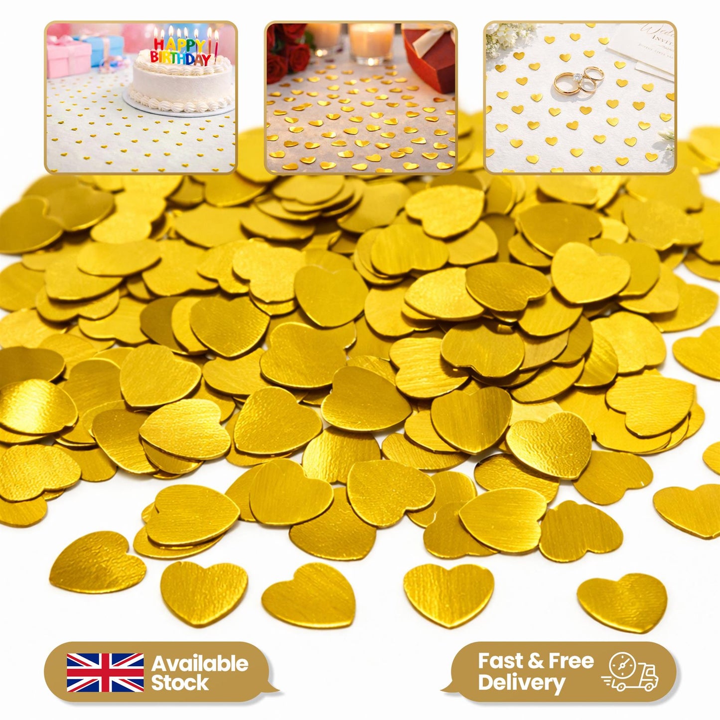 Heart Confetti Gold 14g, 1 Pack