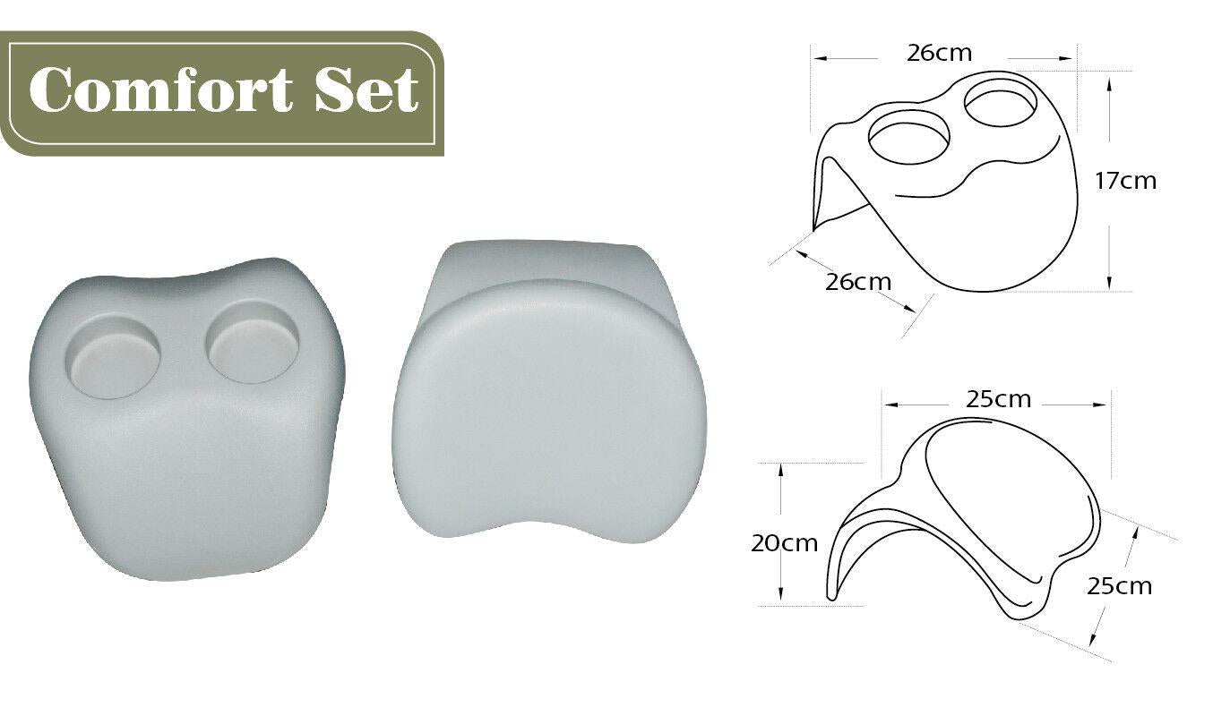 MSPA A-09 Comfort Set - Includes 2 Polyurethane Headrests and Holder