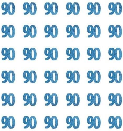 Pack of 6 90th Birthday Party - Foil Metallic Milestone Blue