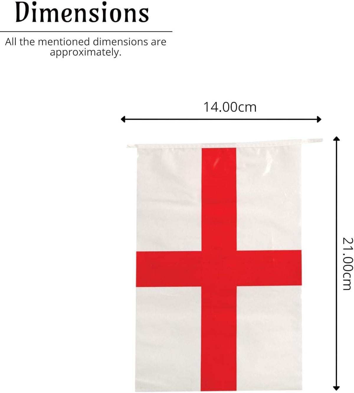 St George Bunting 14x21cm 10M 20Flags
