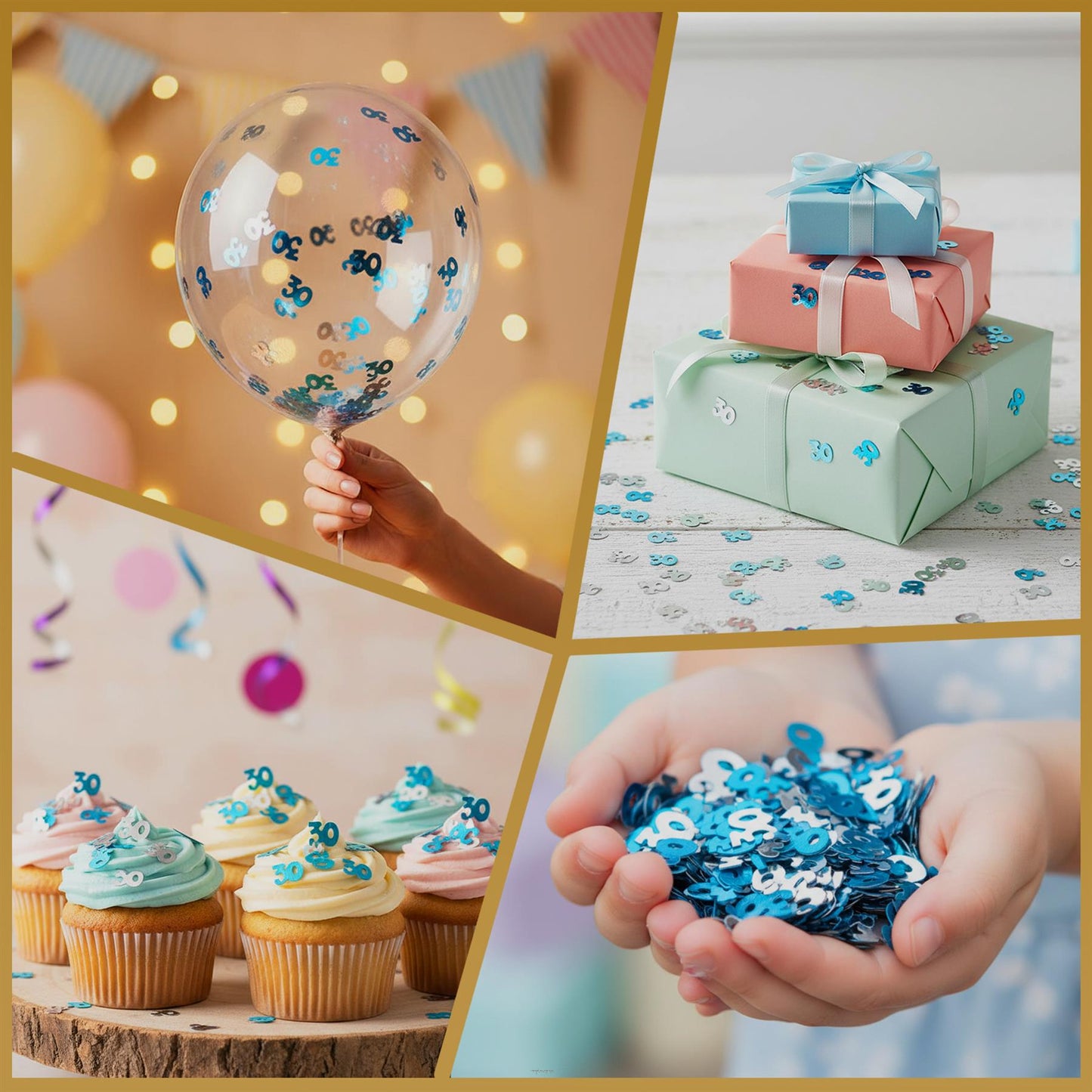 14g 30th Blue Happy Birthday Confetti