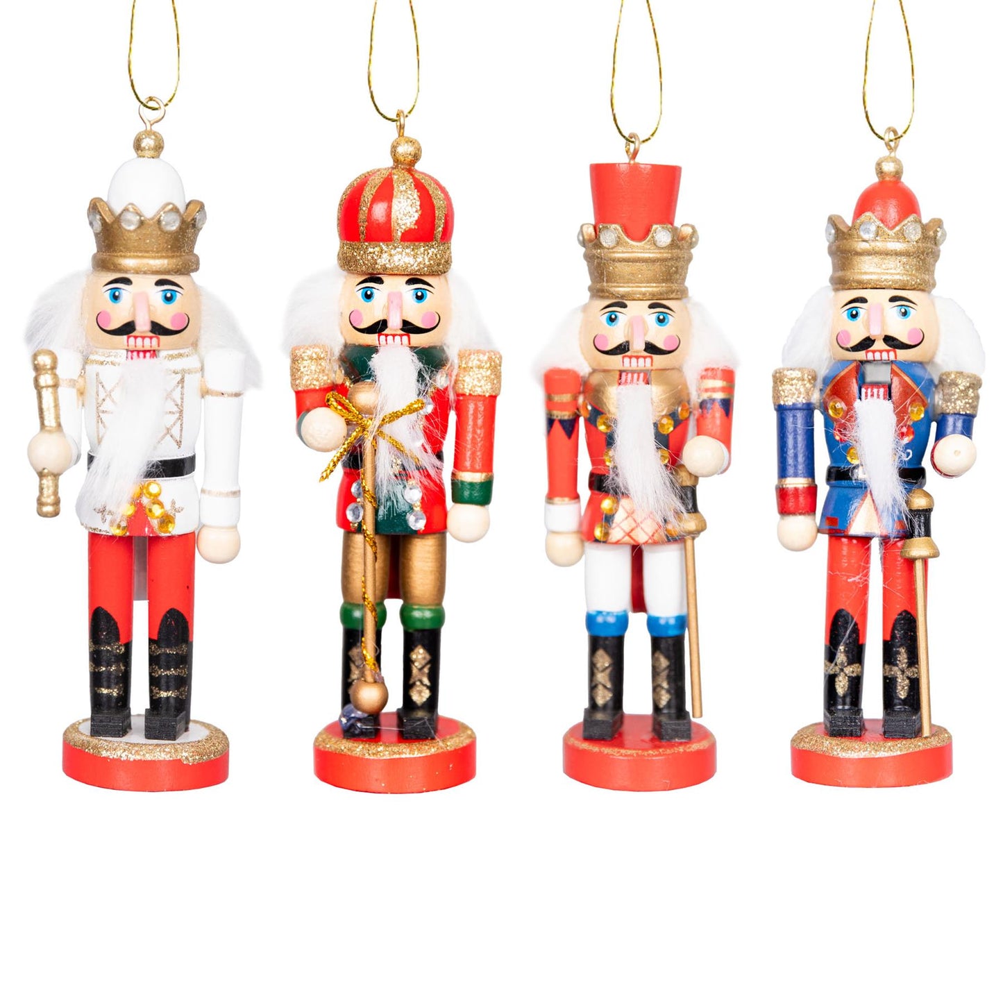 13cm Wooden Nutcrackers Figures - 4-Piece Set