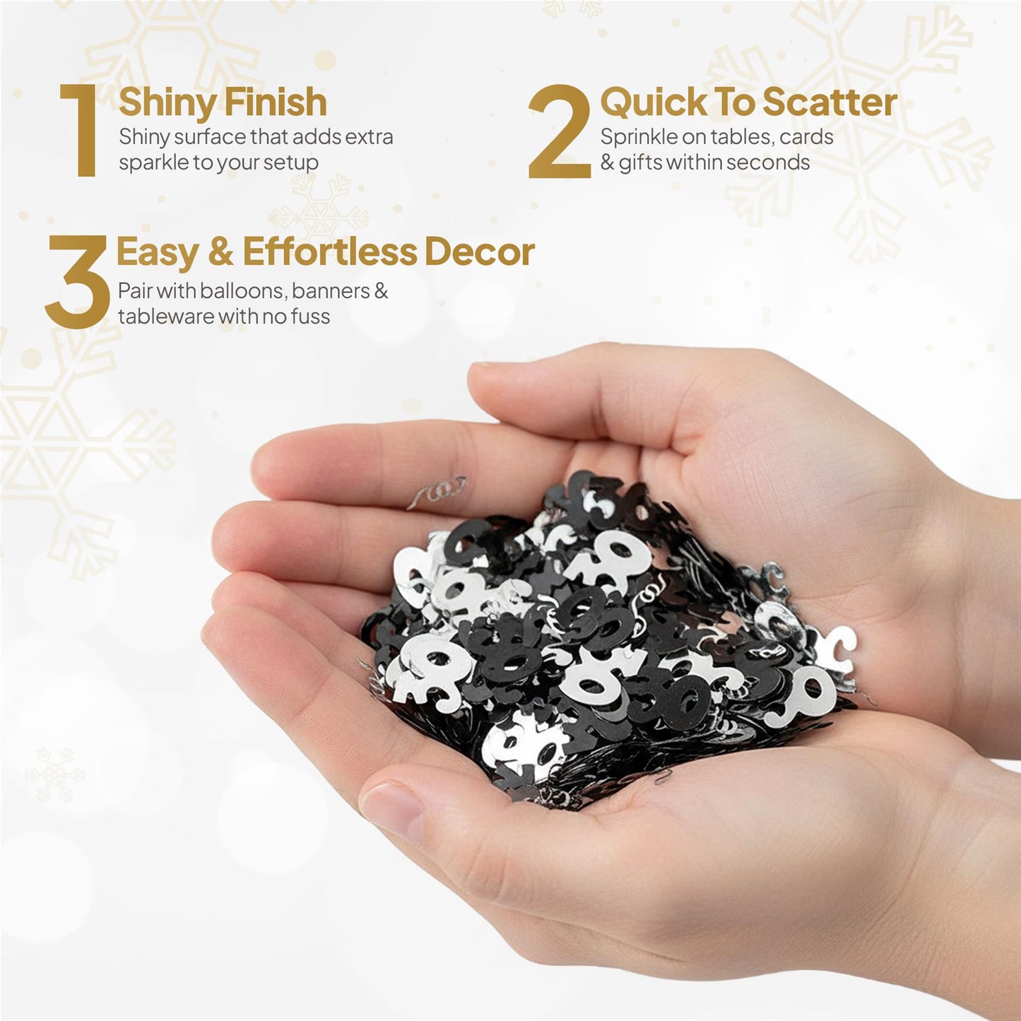 14g 30th Black Happy Birthday Confetti