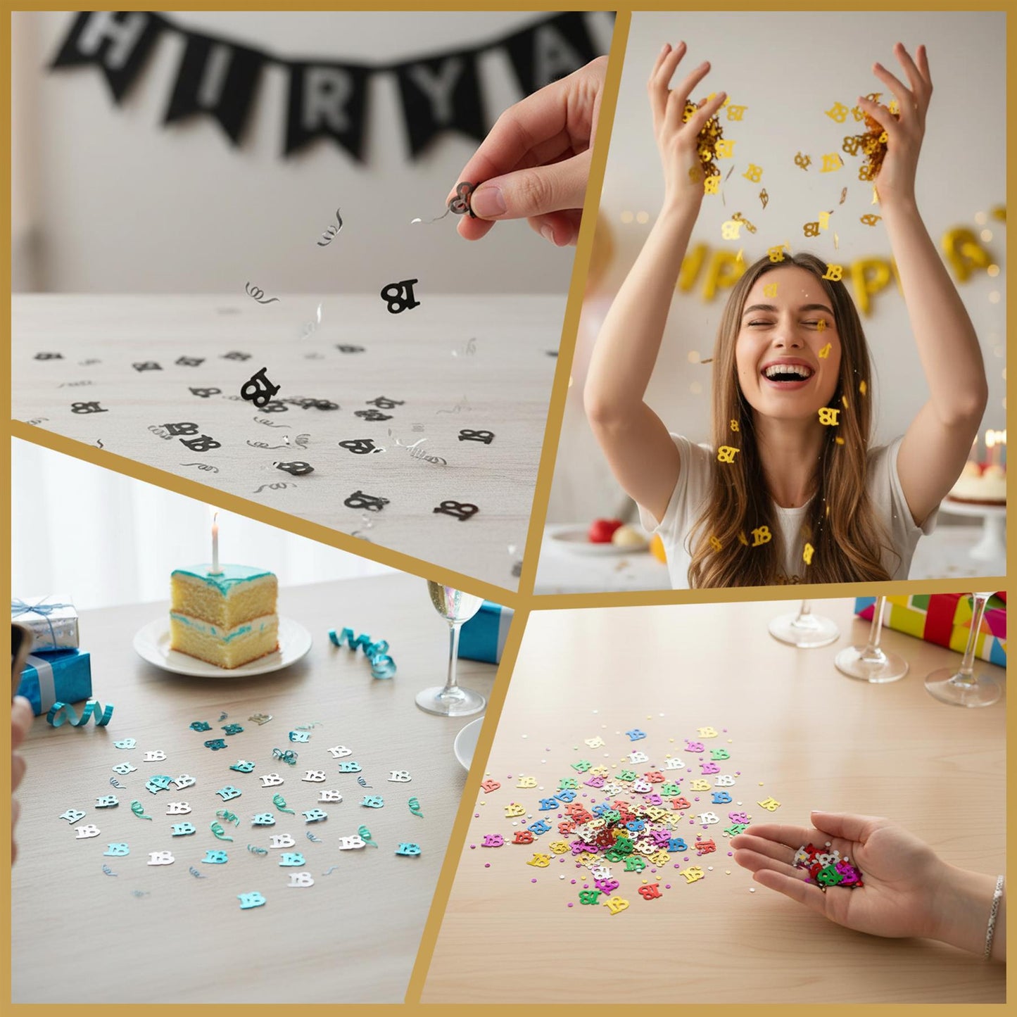 1 Pk 18th Confetti Black & Silver 14g