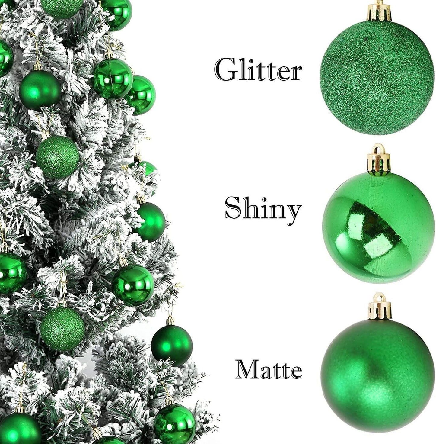 Set of 6 Dark Green 6cm Baubles (PVC)