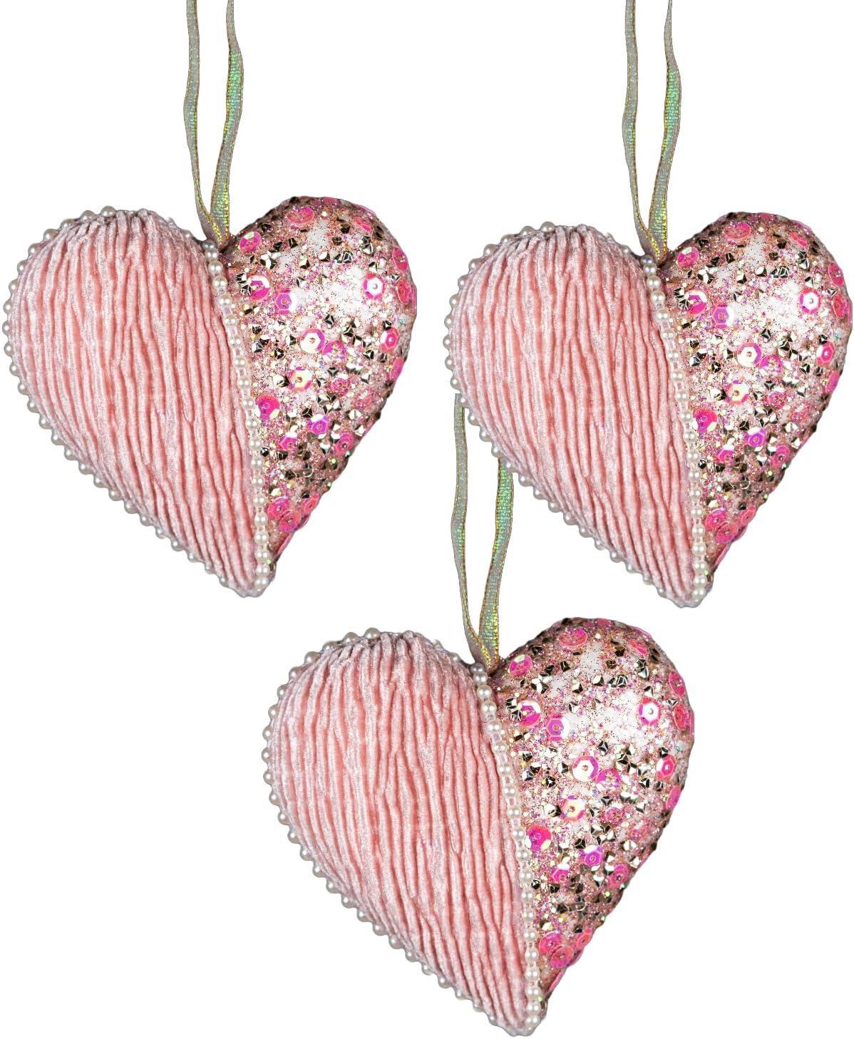 3 Baby Pink Hearts - 12cm