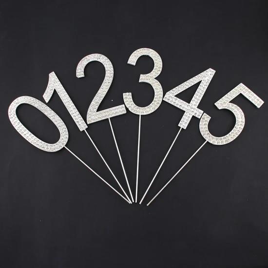 Silver Sparkley Diamond Number 3 Cake Topper