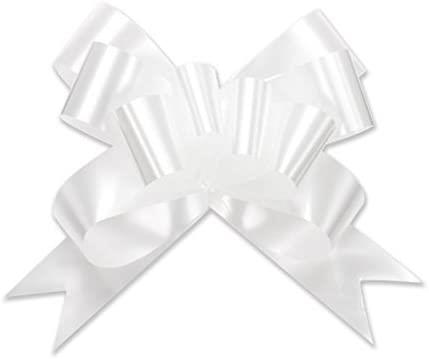 20 White Pull Bows - 30mm