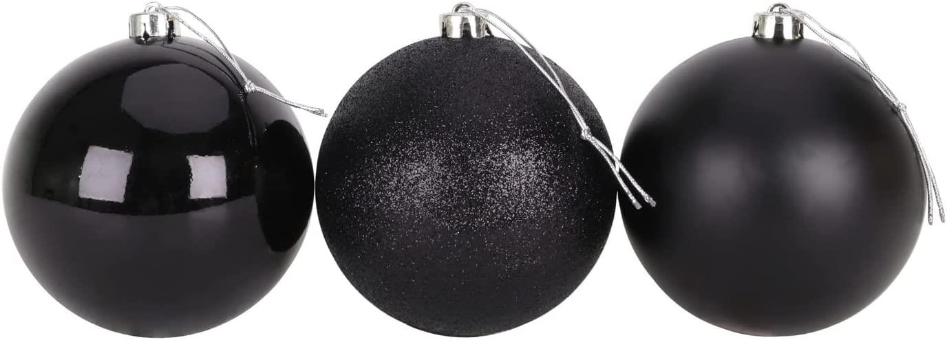 Baubles Black 15cm, 3pcs Set