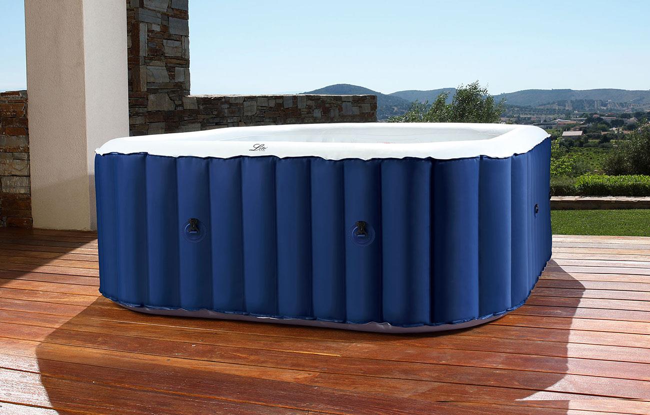 MSpa Lite Square 4 Bathers Hot Tub - Navy Blue