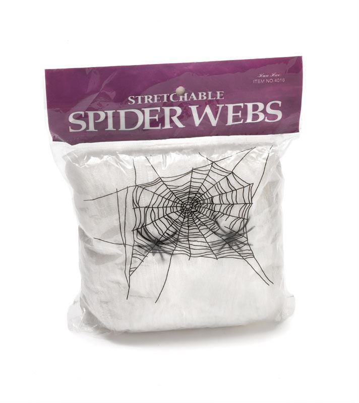 10 Pk Halloween Spider Web with 4 Spiders