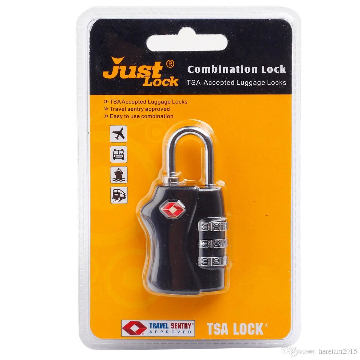 TSA Approved Black 3 Combination Travel Suitcase Luggage Padlock