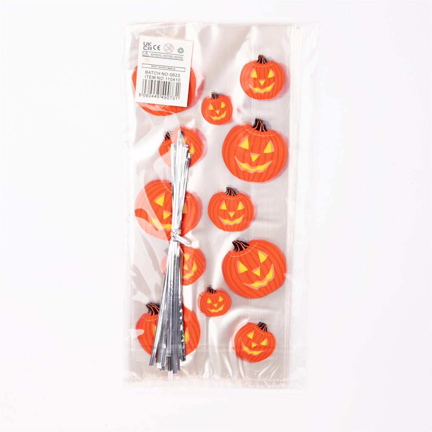 20 Halloween Pumpkin Cellophane Bags