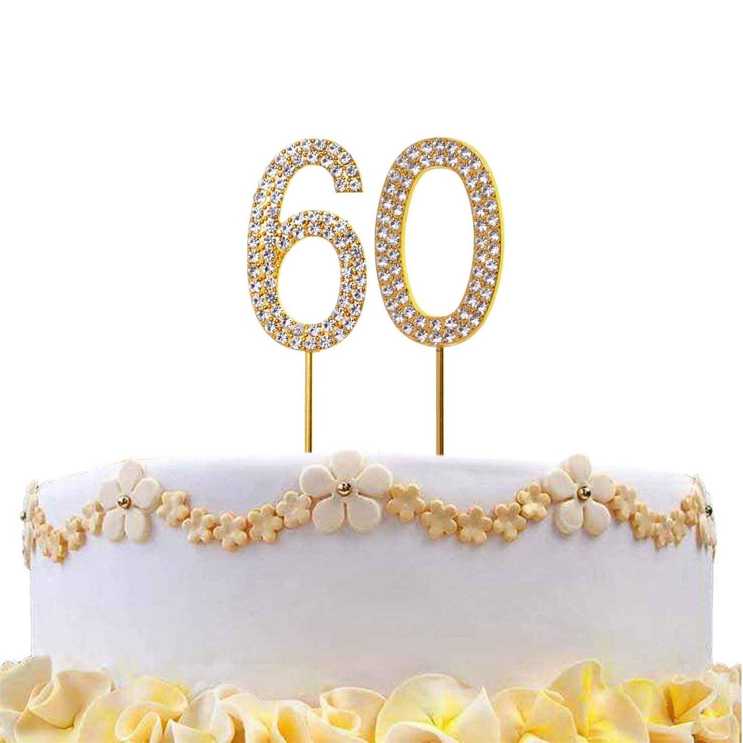 Gold Diamond Number 60 Cake Topper