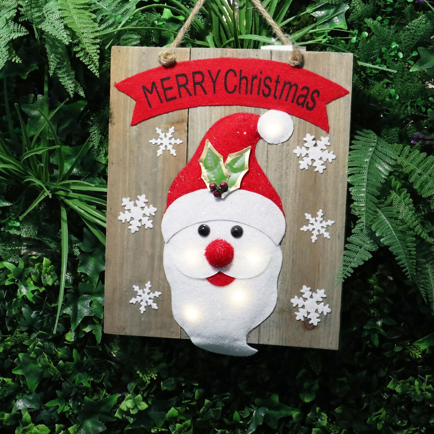 Wooden Hanging Frame Decor Santa 30x3x36H cm