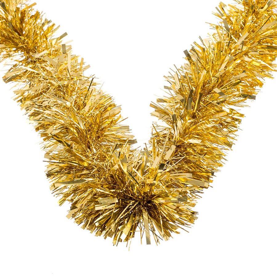 8 Gold Tinsel Trees (1.8m)