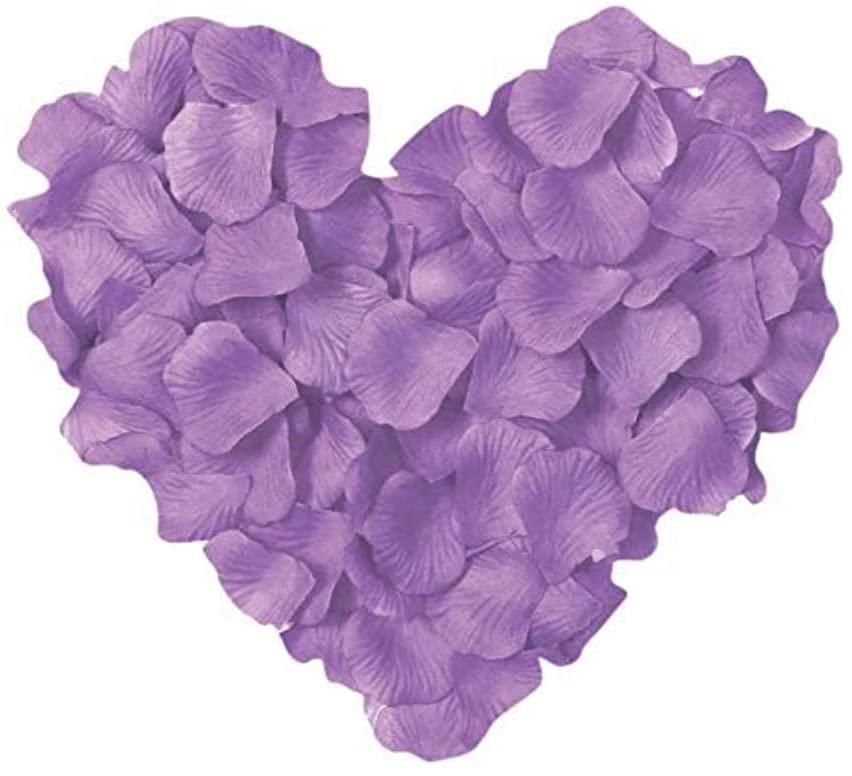 300 Light Purple Silk Rose Petals