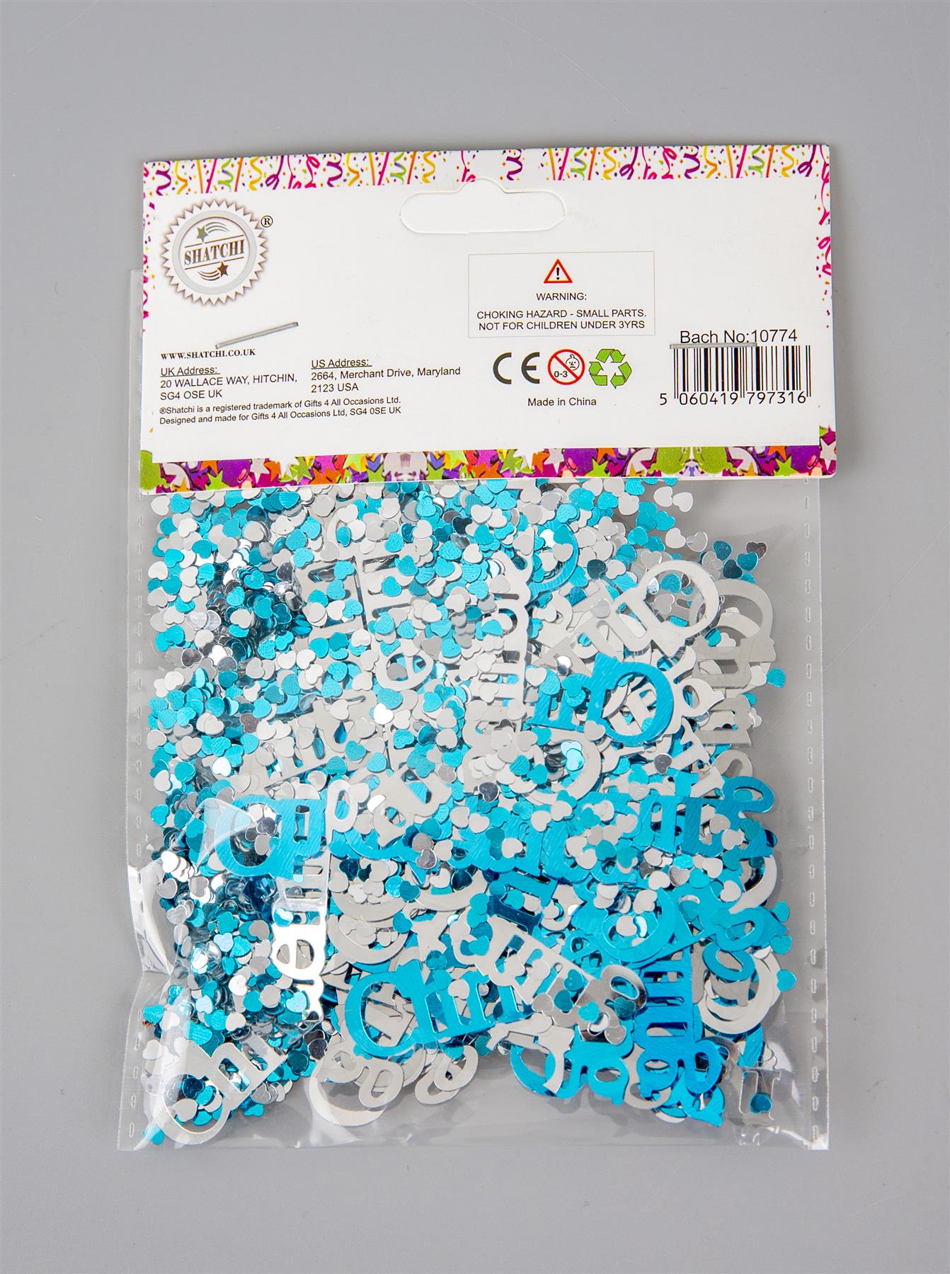 4 Packs of Blue Christening Confetti (14g)