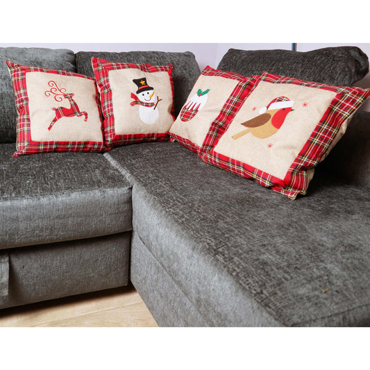4x Christmas Pillow Covers - 40x40cm Each